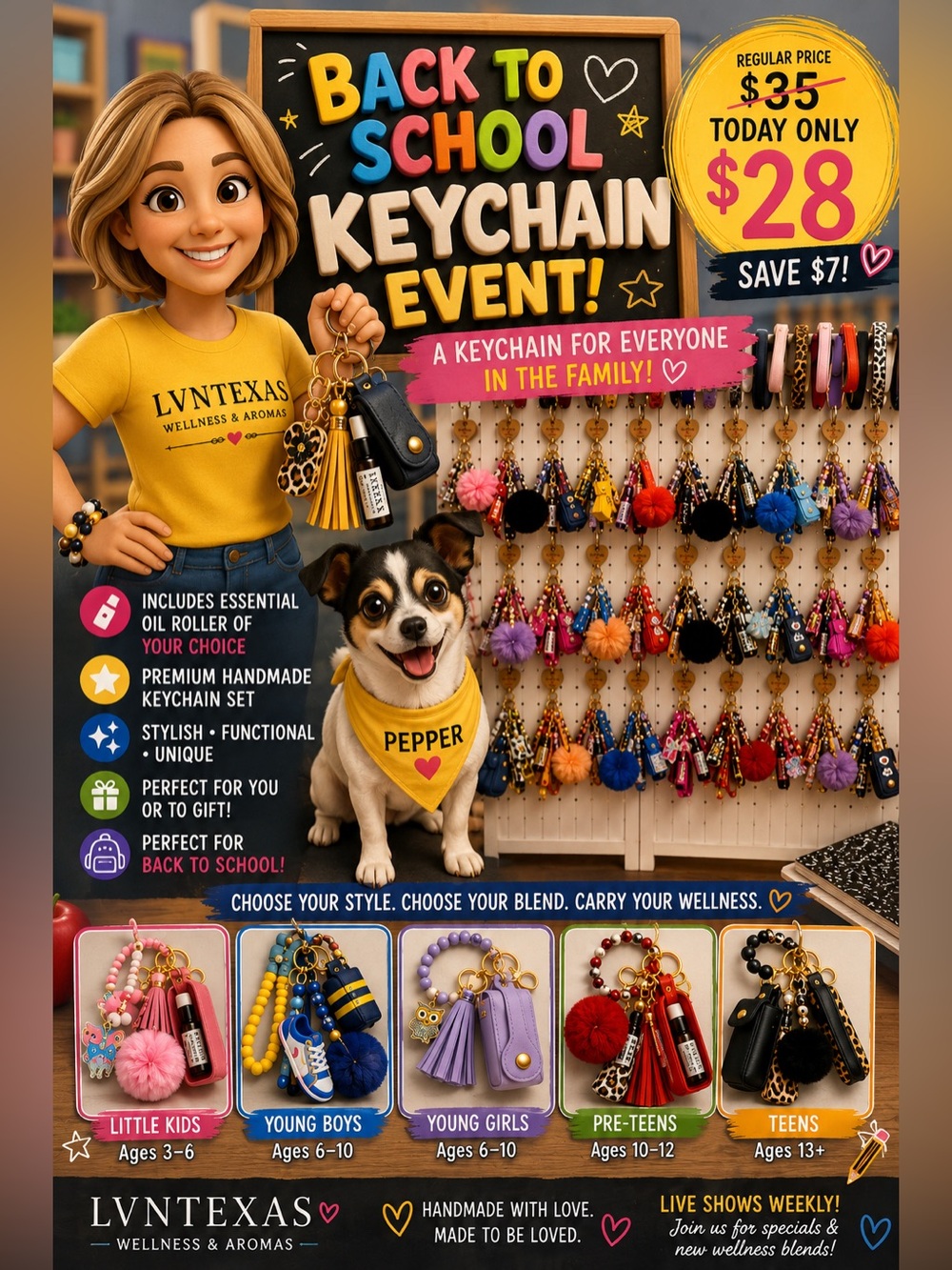 🎒 Back to School Keychain Event!